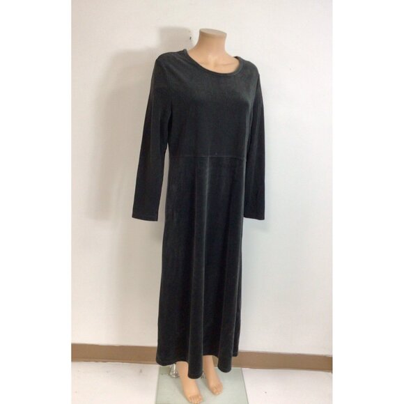 Eddie Bauer Velvet Boho Maxi Dress Prairie Core Womens Large - Picture 1 of 6